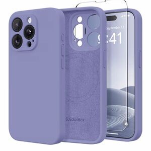 💜 NIB - Purple iPhone 15 Pro Case with Glass Screen Protector